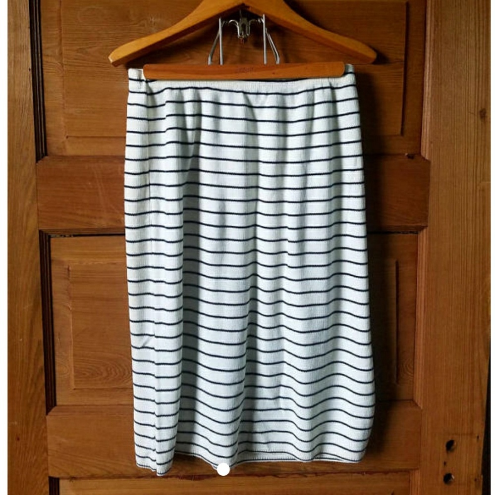 Vintage knit striped pencil skirt